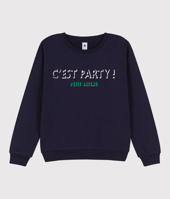 Katoenen sweatshirt voor dames blauw SMOKING