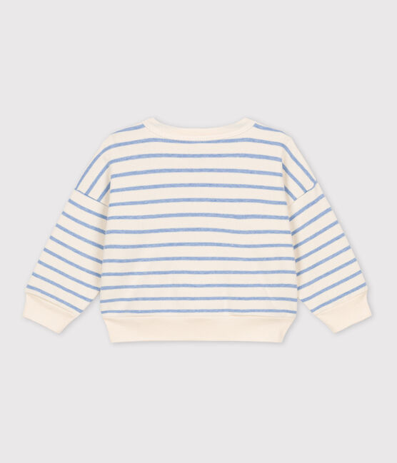 Marinegestreepte hoodie uit katoen voor baby's wit AVALANCHE/ SKY CHINE