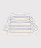 Marinegestreepte hoodie uit katoen voor baby's wit AVALANCHE/ SKY CHINE