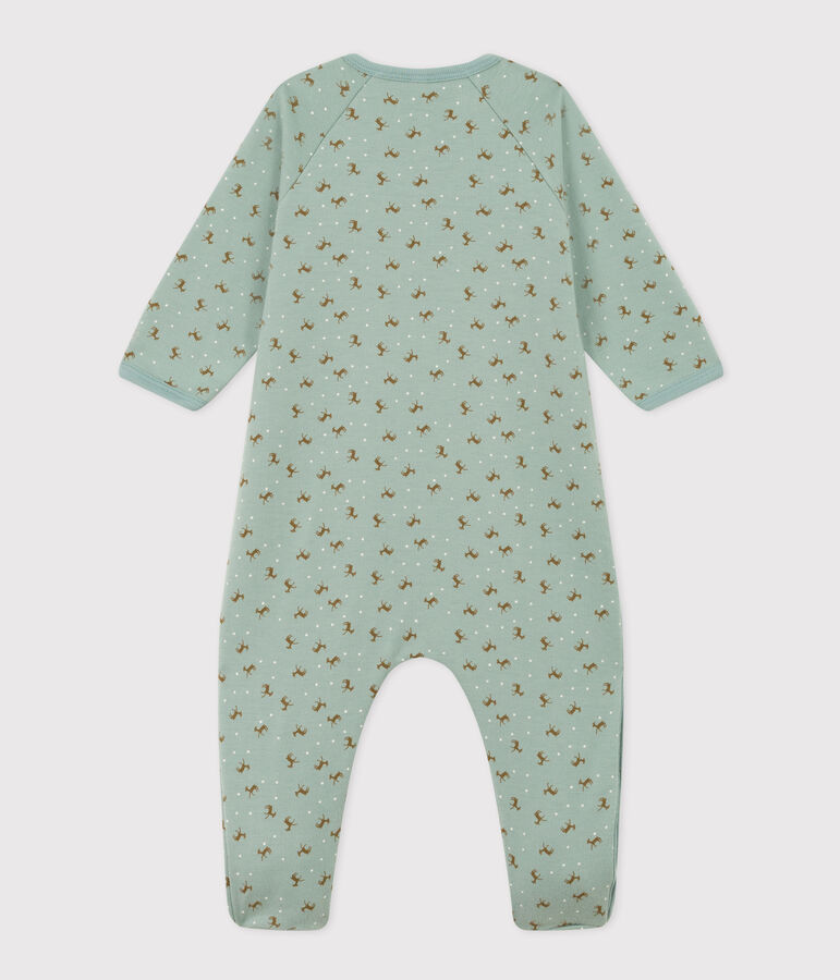 Fleece babypyjama met print groen/multicouleur