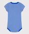 Body manches courtes bébé rayé milleraies en coton bleu PERSE/blanc MARSHMALLOW