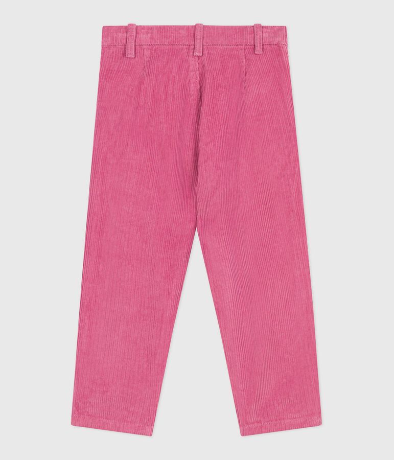 Effen fluwelen broek voor kinderen roze BOUDOIR