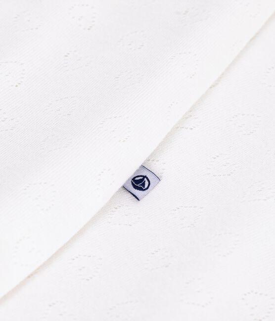 Babytrappelzak van ajourkatoen met hartjesprint TOG 0,5 wit MARSHMALLOW