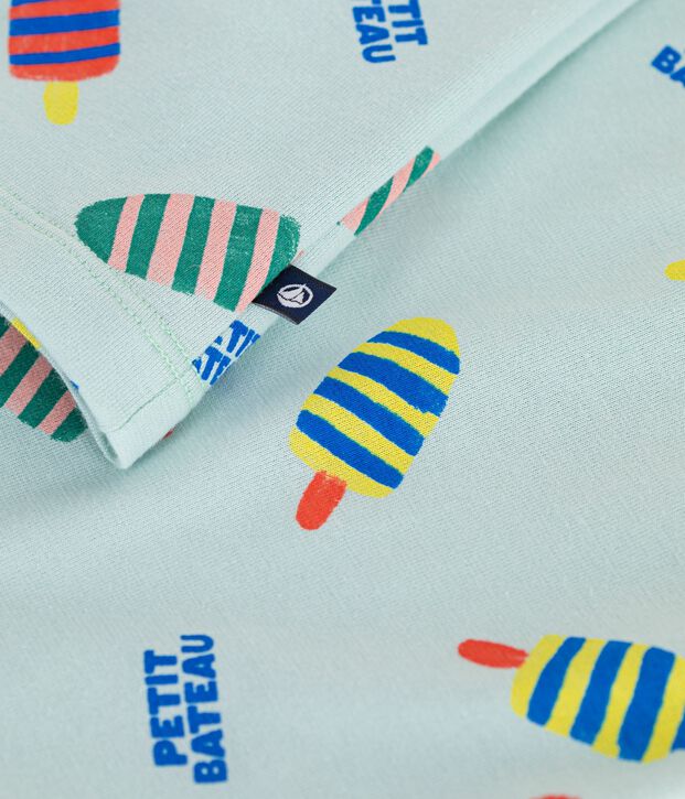 Katoenen T-shirt met korte mouwen met print voor kinderen blauw/multicouleur