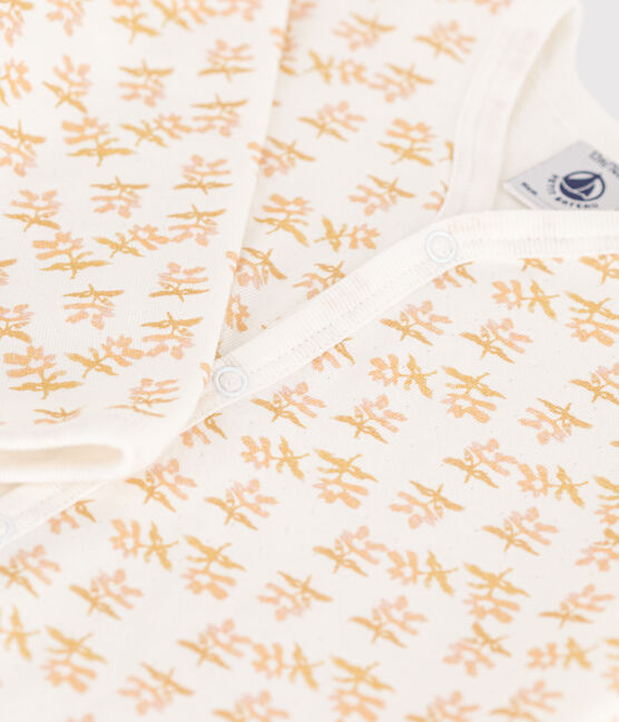 Pyjama bébé fleurs en tubique blanc MARSHMALLOW/blanc MULTICO
