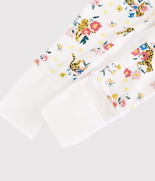 Slaappakje met verwijderbare voetjes, lichtgevend en van katoen wit/multicouleur