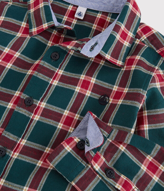 Chemise &agrave; carreaux enfant gar&ccedil;on vert/multicouleur