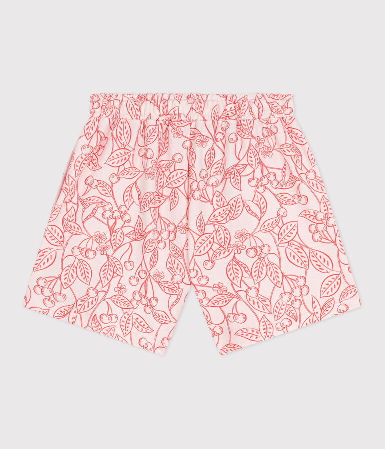 Katoenen short met print voor kinderen roze/rood