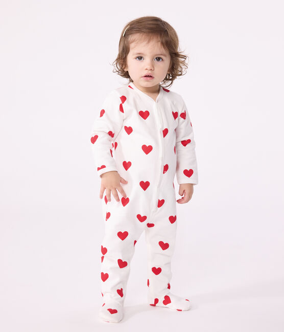 Pyjama à cœurs rouges en coton bébé blanc MARSHMALLOW/rouge TERKUIT