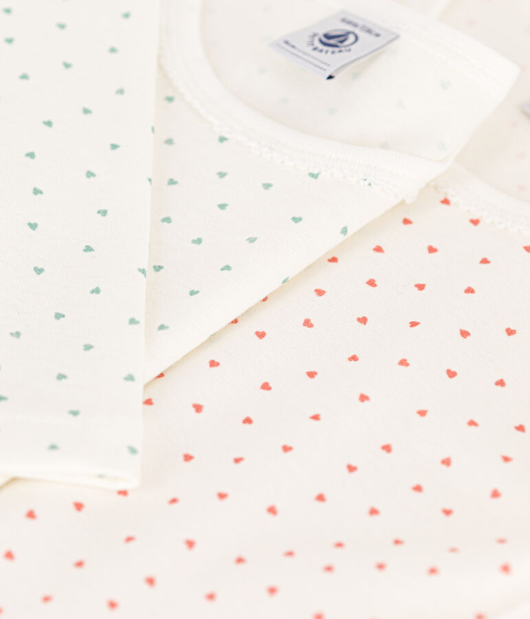 Set van 2 T-shirts met lange mouwen met hart voor meisjes in katoen multicouleur