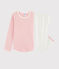 Pyjama rose à pois petite fille en côte troutrou blanc MARSHMALLOW/rose CHARME