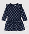 Robe en molleton bébé. bleu SMOKING/blanc MARSHMALLOW