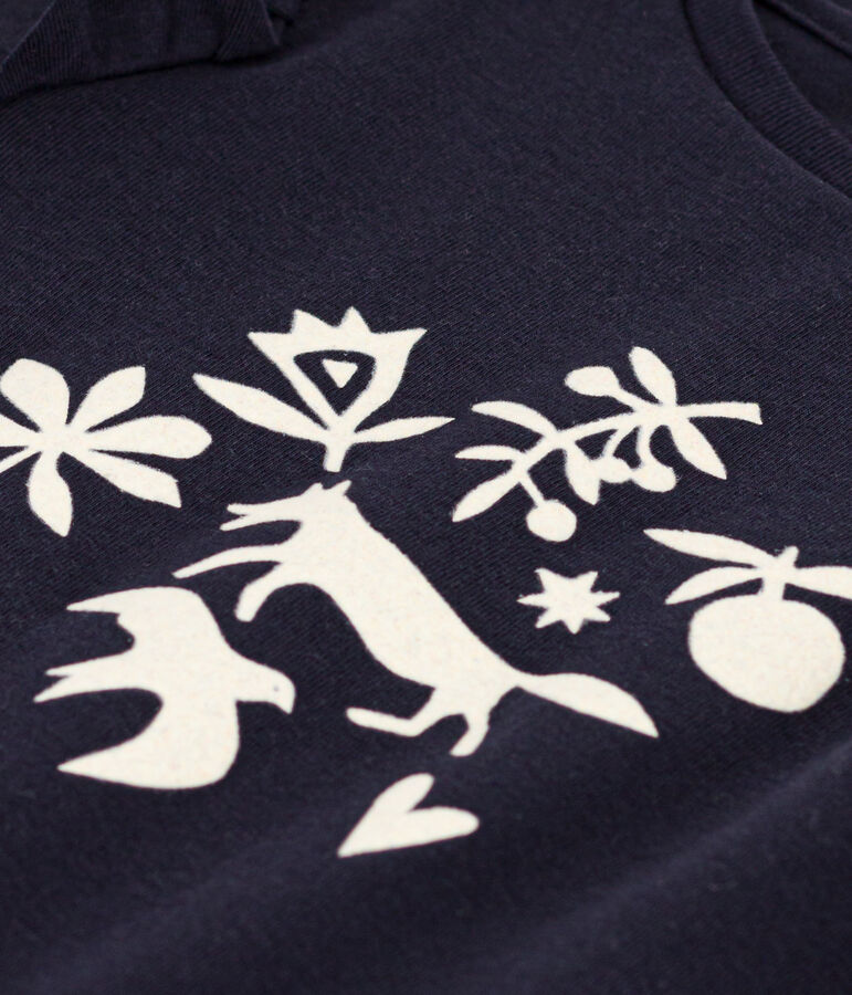 T-shirt met lange mouwen uit katoen voor meisjes blauw