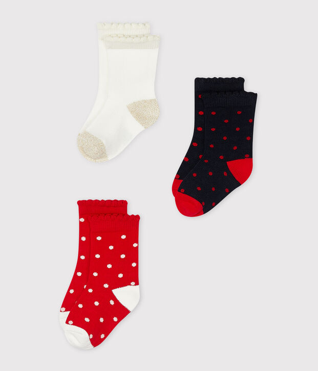 Set van 3 paar sokken voor baby meisje multicouleur