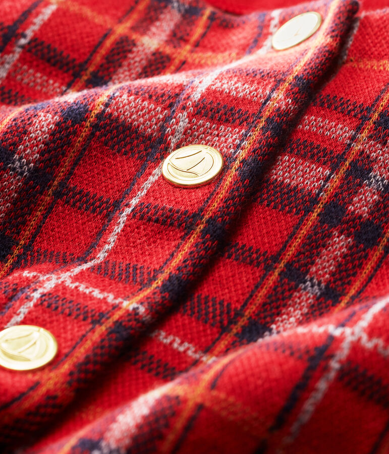 Cardigan met ruitjes babymeisje rood TERKUIT/wit MULTICO CN