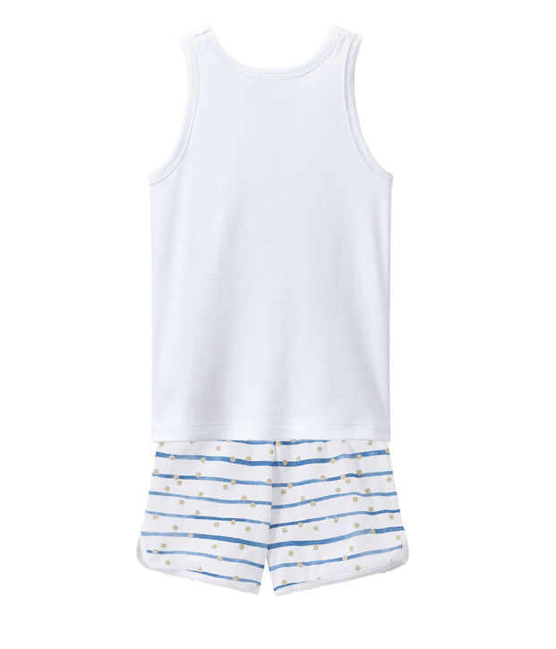 Pyjashort wit/blauw/geel