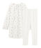 Chemise de nuit petite fille en velours, avec legging blanc MARSHMALLOW/blanc MULTICO