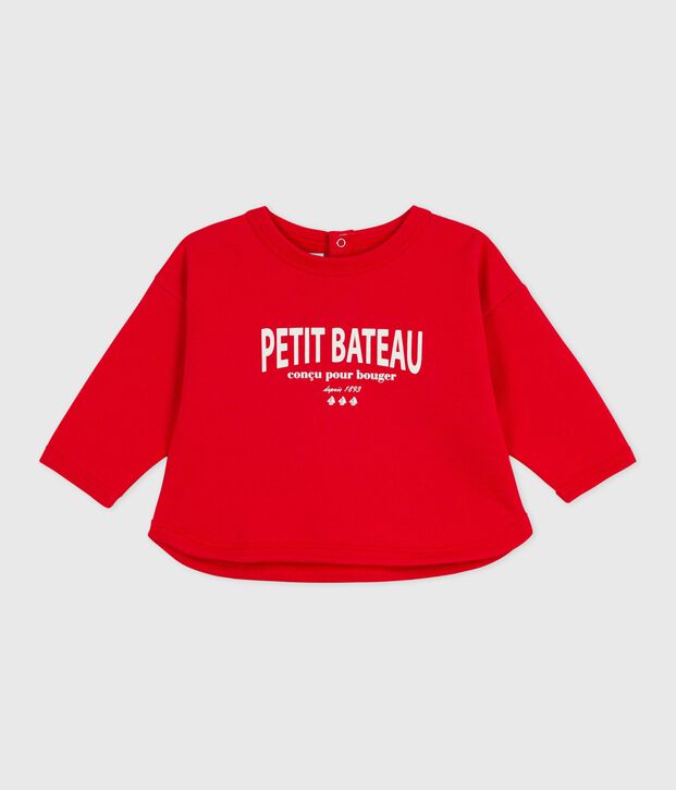 Katoenen sweatshirt voor baby's met motief rood