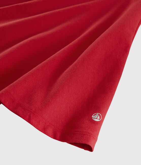 Jersey jurk met korte mouwen voor meisjes rood TERKUIT