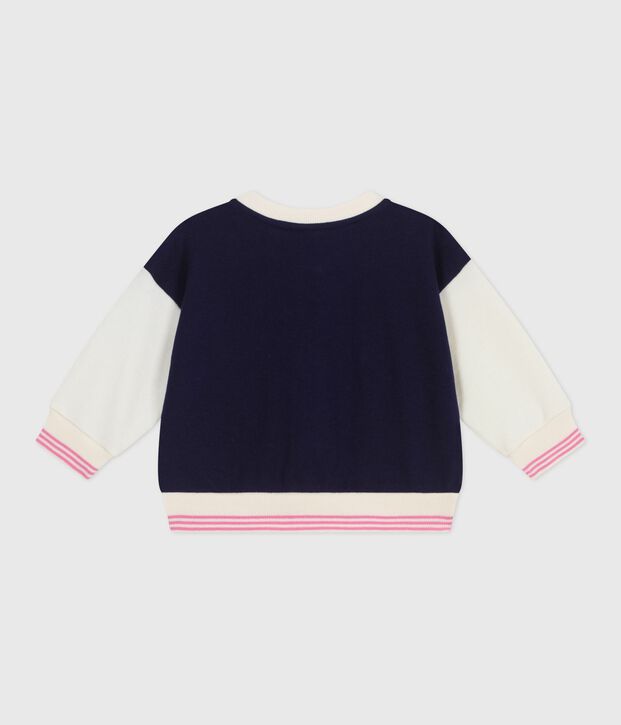Katoenen babyjasje in collegestijl blauw/ecru