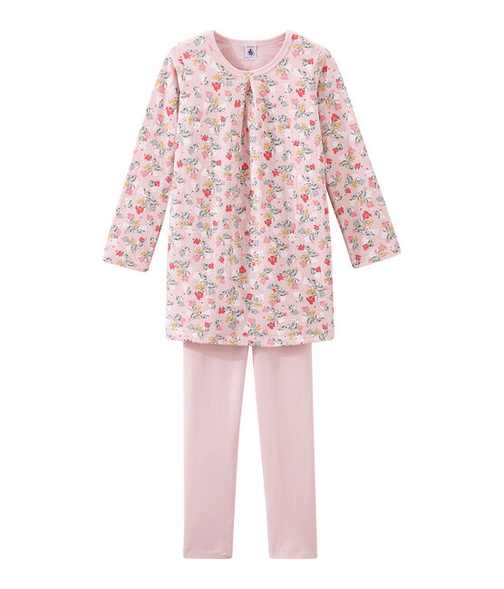 Meisjesnachthemd roze JOLI/wit MULTICO