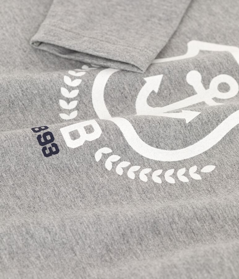 Tee-shirt manches longues en coton enfant gar&ccedil;on gris SUBWAY CHINE