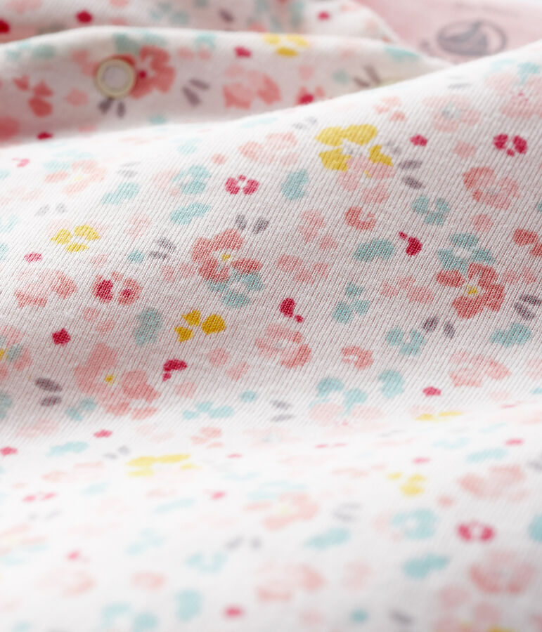 Combinaison longue b&eacute;b&eacute; en c&ocirc;te blanc/multicouleur