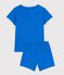 Pyjama short enfant en coton motif m&eacute;duse bleu