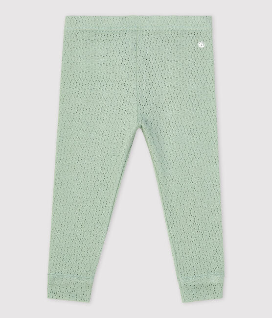 Legging in opengewerkt breisel voor baby's groen HERBIER