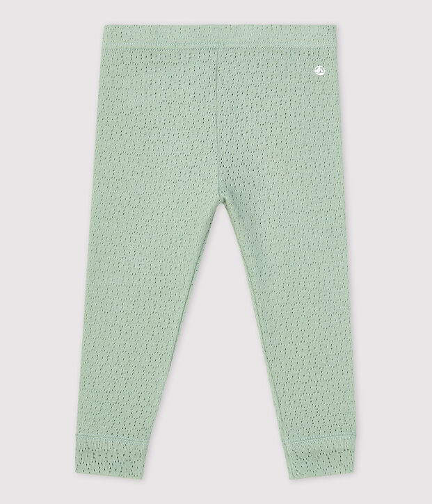 Legging in opengewerkt breisel voor baby's groen