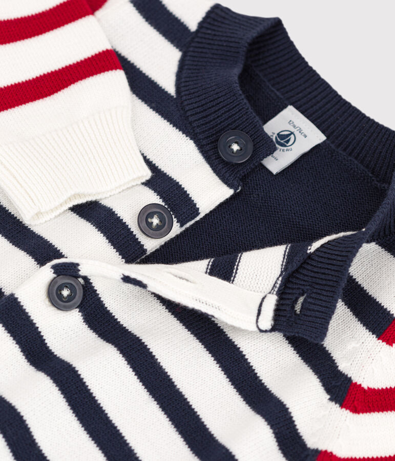 Cardigan b&eacute;b&eacute; en tricot en coton blanc MARSHMALLOW/blanc MULTICO