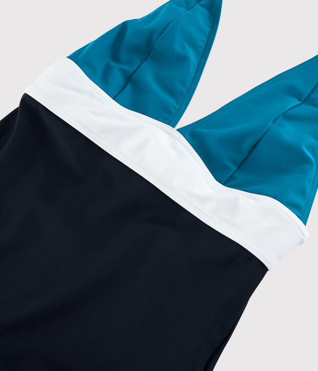 Maillot de bain 1 pi&egrave;ce recycl&eacute; Femme bleu/multicouleur