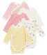 Set van 5 eerste body's met lange mouwen voor babymeisjes