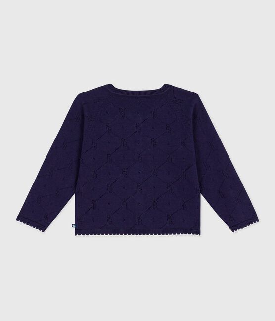 Cardigan enfant en coton uni bleu SOIR