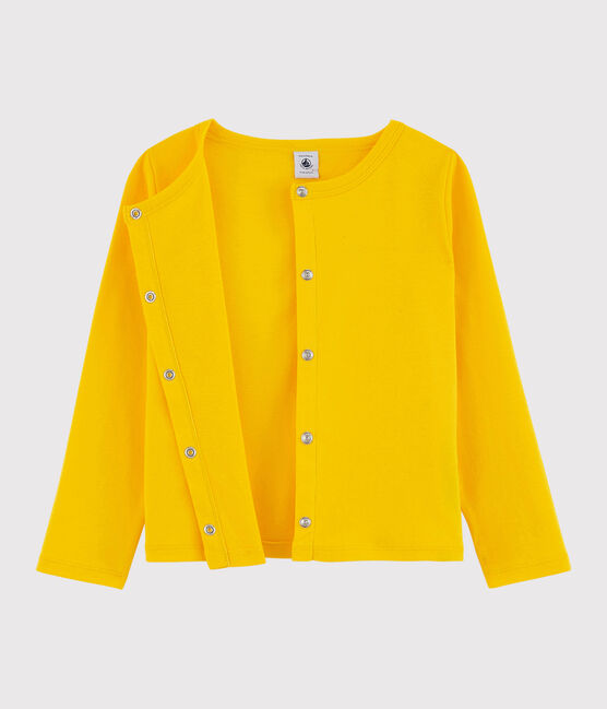 Cardigan en coton enfant fille jaune JAUNE