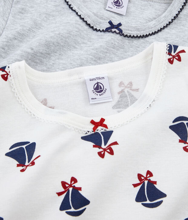Set van 2 meisjes-T-shirts met korte mouwen multicouleur