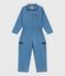 Lange katoenen jumpsuit voor kinderen blauw DENIM CLAIR