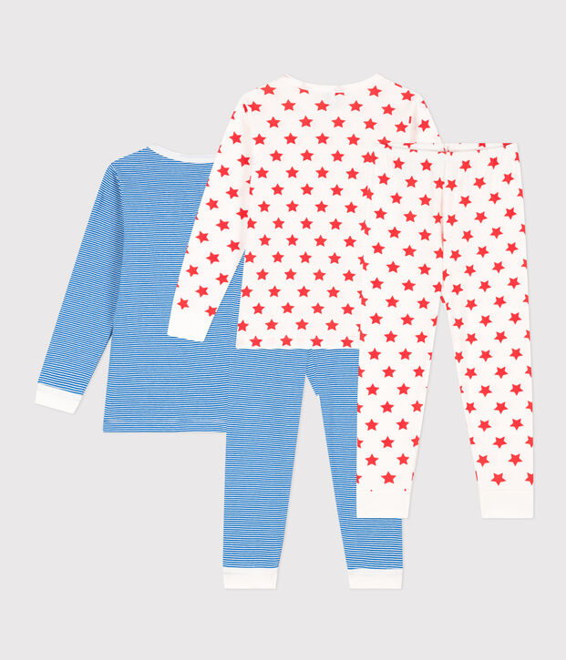 Lot de 2 pyjamas &eacute;toile et ray&eacute; en coton enfant multicouleur