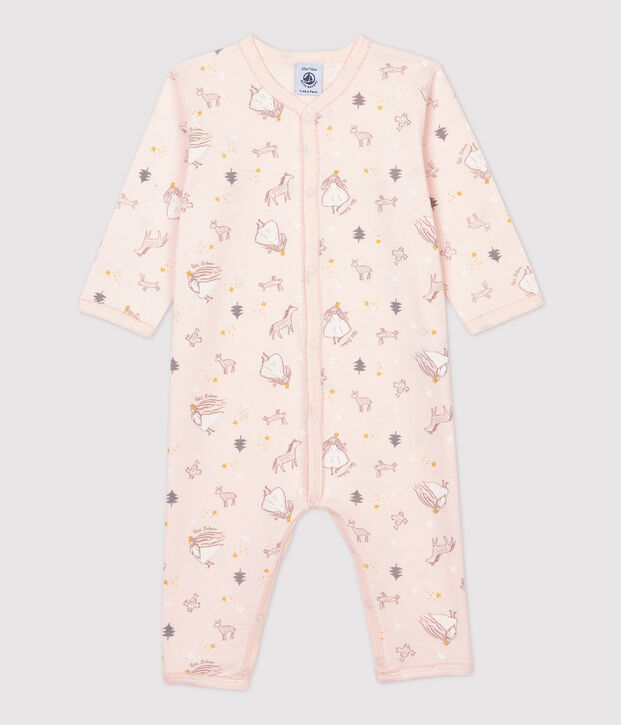 Katoenen slaappakje met prinsessenprint roze/multicouleur