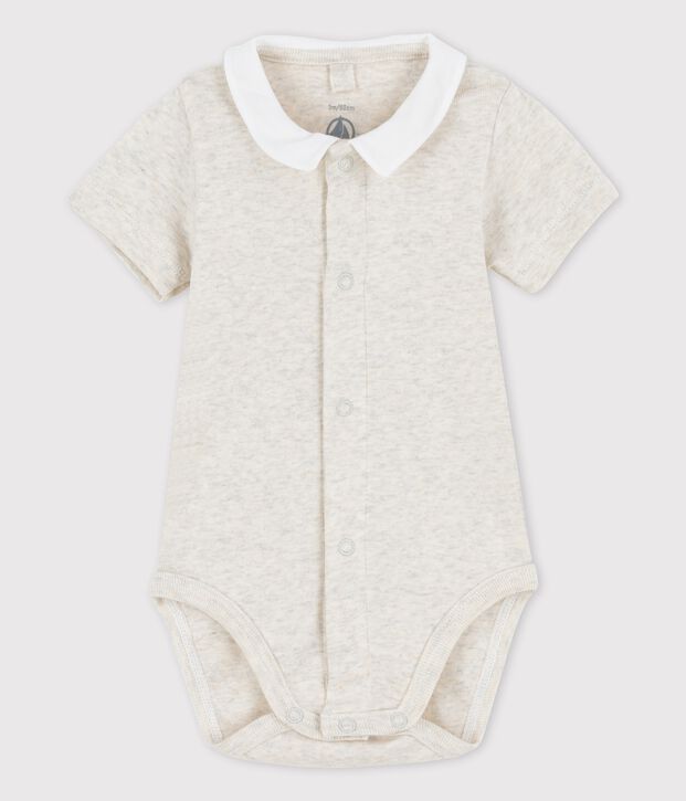 Body van biokatoen met kraagje en korte mouwen voor baby's MONTELIMAR CHINE