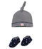 Muts en slofjes voor babyjongens blauw SMOKING/wit MULTICO