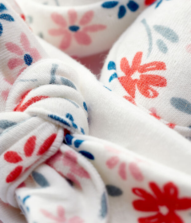 Lot bandeau et chaussons fleuri b&eacute;b&eacute; fille en coton biologique multicouleur