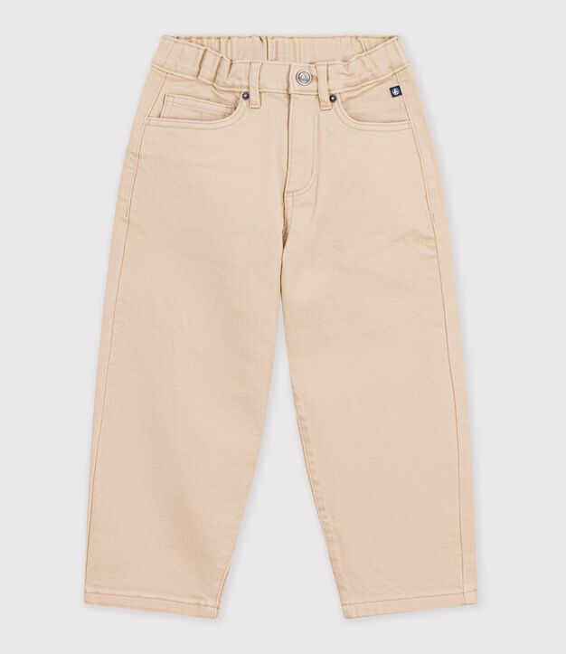 Pantalon 5 poches enfant en denim beige
