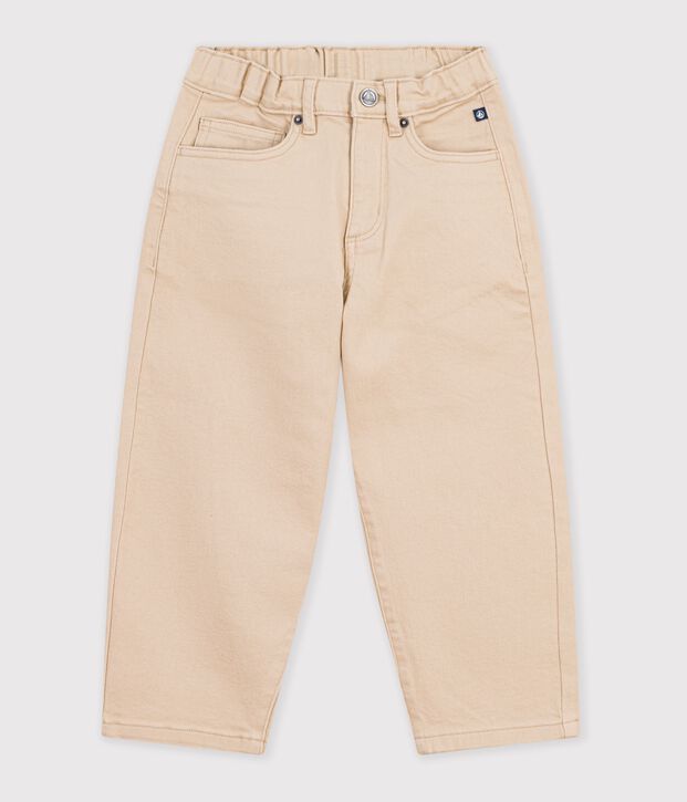 Pantalon 5 poches enfant en denim beige