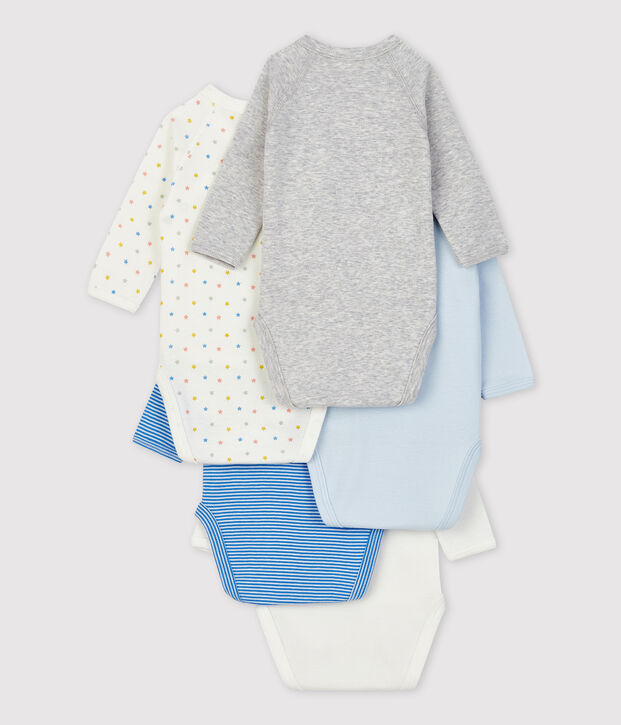 Set van 5 babybody's in biokatoen multicouleur