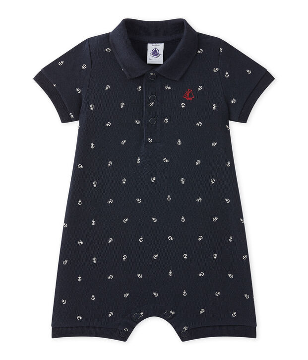 Combicourt col polo b&eacute;b&eacute; gar&ccedil;on imprim&eacute; bleu/beige