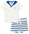 Ensemble deux pièces bébé garçon blanc MARSHMALLOW/bleu SURF
