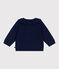 Cardigan bébé en tricot laine et coton uni à col SOIR