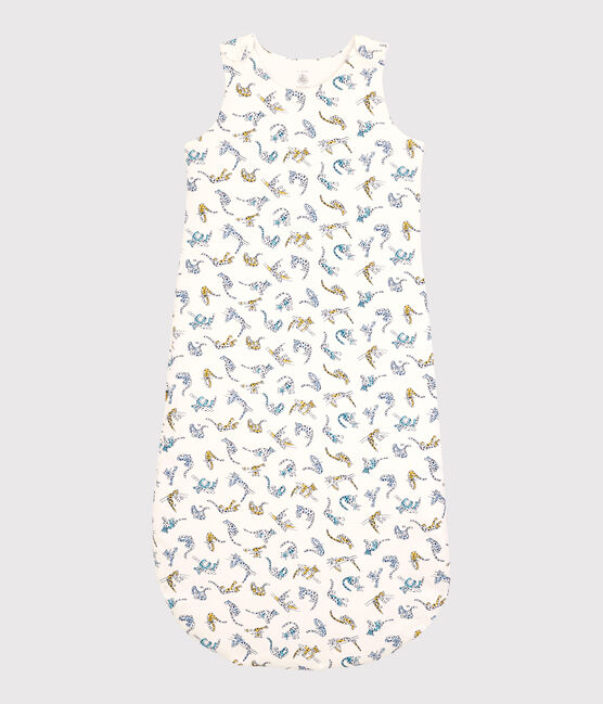 Gigoteuse bébé imprimé panthères en coton biologique blanc MARSHMALLOW/blanc MULTICO