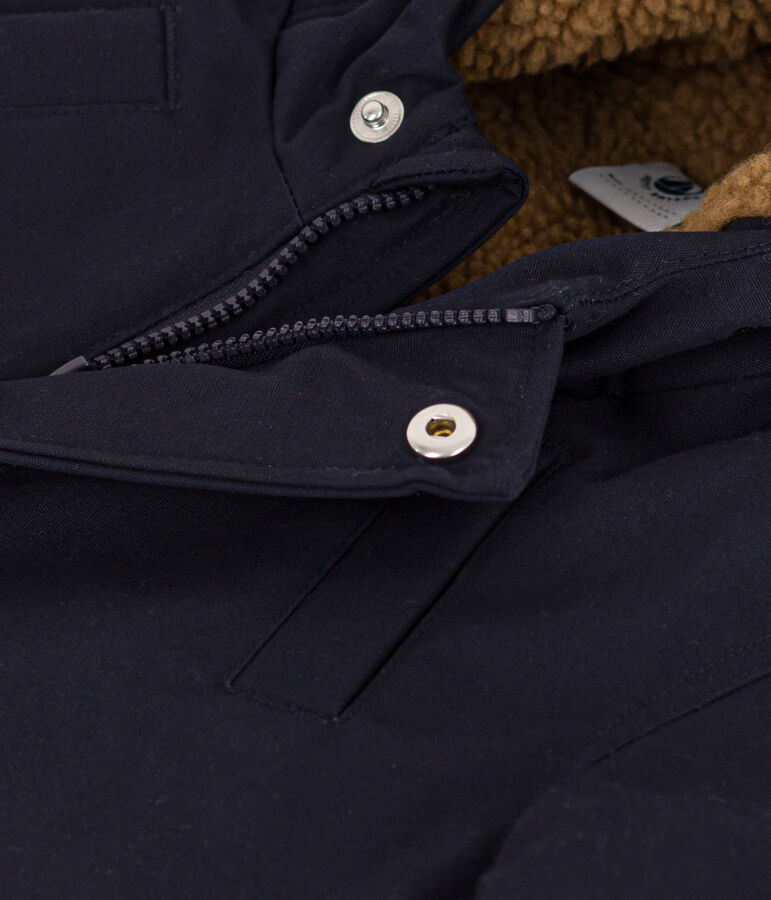 Parka doubl&eacute;e sherpa b&eacute;b&eacute; bleu